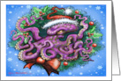 Christmas Octopus Wreath card