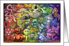 Magical Rainbow of Halloween Creatures blank inside card