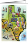 Texas Cartoon Map card