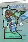 Minnesota Cartoon Map card