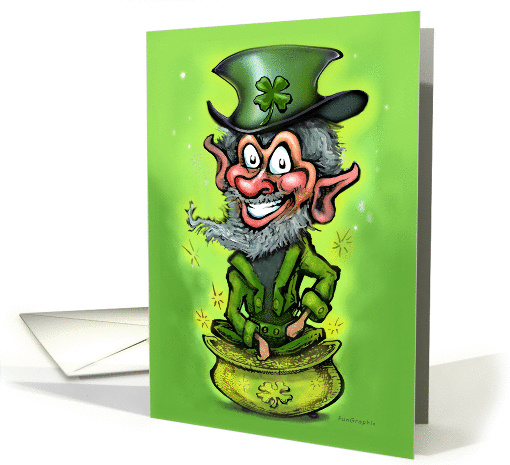 Leprechaun on Pot of Gold card (1049217)