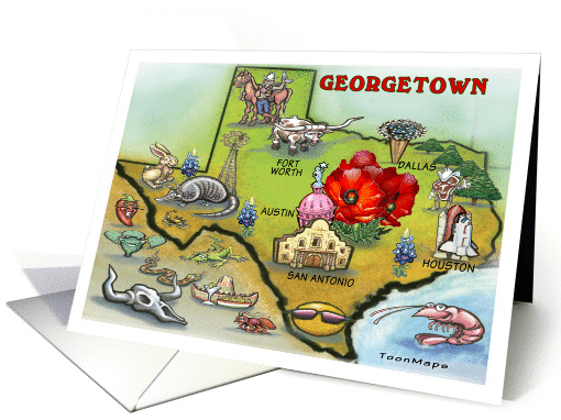 Georgetown Texas Cartoon Map card (1268662)