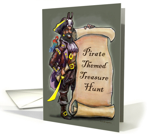 Pirate Themed Treasure Hunt Invitation card (1397960)