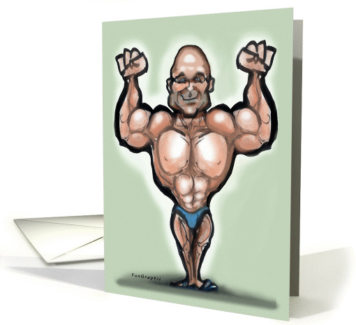 Bald Muscle Dude card (1450822)