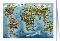 Animals World Map card