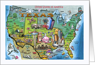 Texas USA Fun Map card