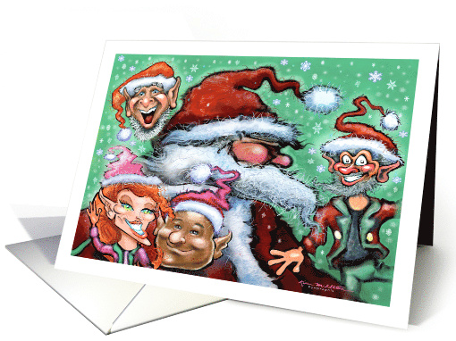 Santa Claus and his Happy Christmas Elves card (1660666)