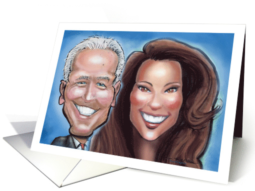 Caricature of Joe Biden and Kamala Harris for Any Occasion card