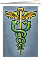 Fun Caduceus Logo card