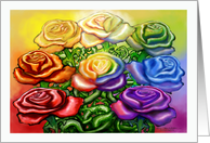 St Valentines Rainbow Roses card