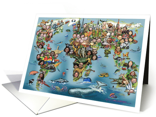 Fun World Map Blank Inside card (1864520)