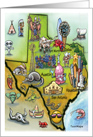 Texas Cartoon Map card