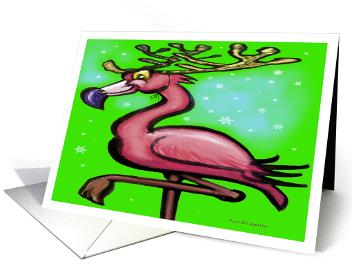 Christmas Flamingo card (307828)