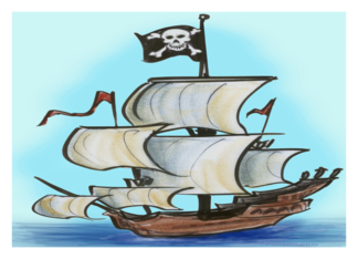 Pirate Ship Card