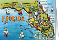 Florida Cartoon Map Card