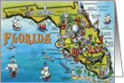 Florida Cartoon Map Card