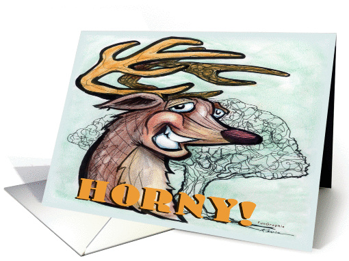 Horny Young Buck card (446647)