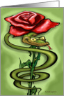 Love Bites, Snake Around Red Rose card