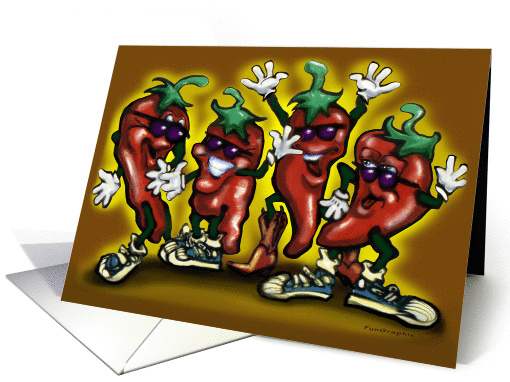 Spicy Hot Party Chili Peppers card (637615)