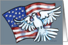US Flag and Dove of Peace card