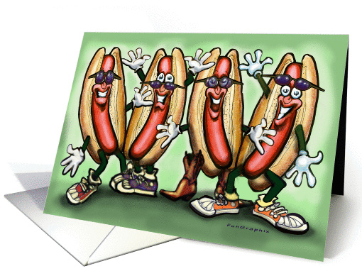 Weiner Roast Invitation, Dancing Weiners card (653803)