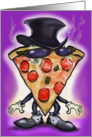 Pizza Themed Rehearsal Dinner Party, Pizza with Top Hat card