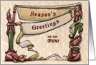 Season’s Greetings Christmas Elves card