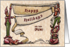 Happy Holidays - Christmas Elves card