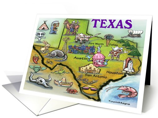 We've Moved, Texas Cartoon Map card (664811)