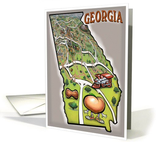 We've Moved, Georgia Cartoon Map card (664819)