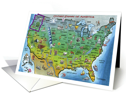 We've Moved, Washington USA map card (665818)