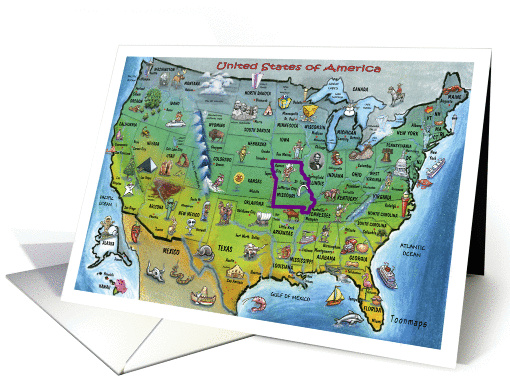 We've Moved, Missouri USA map card (665834)