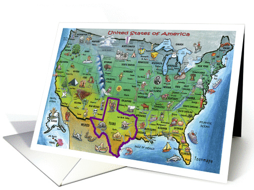 We've Moved to Texas, USA map card (665870)