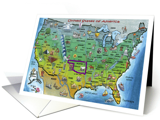 We've Moved, Oklahoma USA map card (665939)