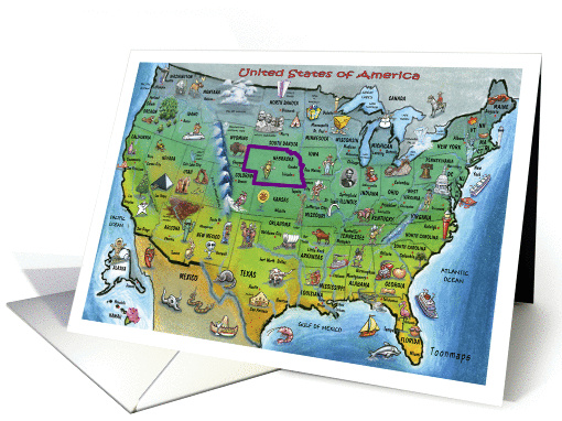 We've Moved, Nebraska USA map card (665941)