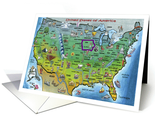 We've Moved, Iowa USA map card (665942)