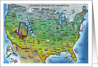 We’ve Moved, Utah USA Cartoon Map card