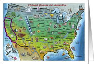 We’ve Moved, California USA Cartoon Map card