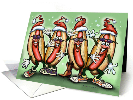 Hot Dog Christmas card (711054)