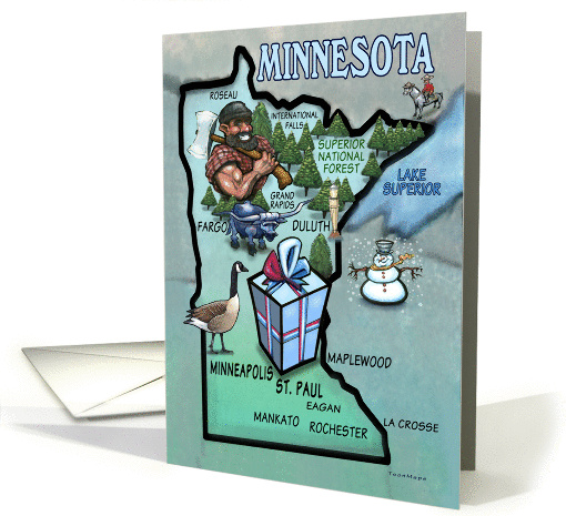 Minnesota Cartoon Map card (877959)