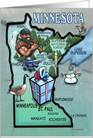 Minnesota Cartoon Map card