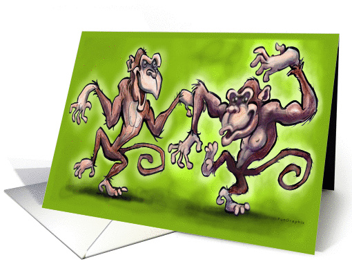 Birthday Monkey Dance card (960715)