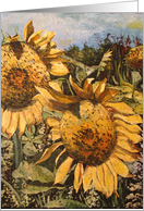 Collections, original art - Sunflowers card
