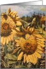Collections, original art - Sunflowers card