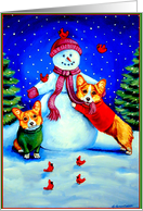 Frosty’s Helpers, Welsh Corgi card