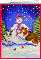 Frosty’s Helpers, Shetland Sheepdog, Sheltie card