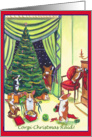 Corgi Christmas Raid! Pembroke Welsh Corgi dog card