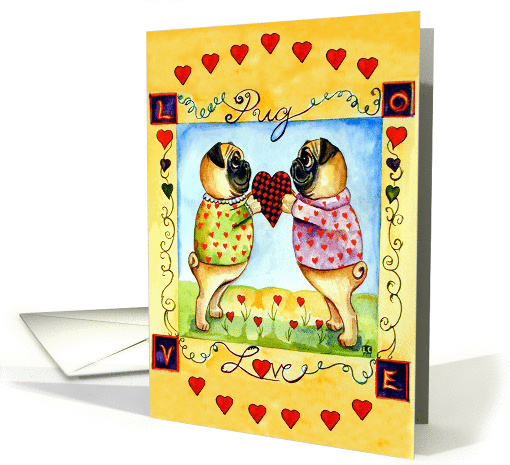 Pug Love card (310622)