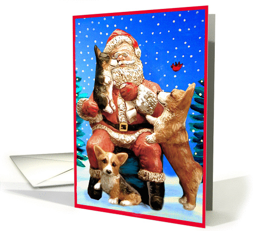 Santa's Lap, Welsh Corgi card (310684)