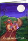 Halloween, On the Candy Trail.. Pug dog card